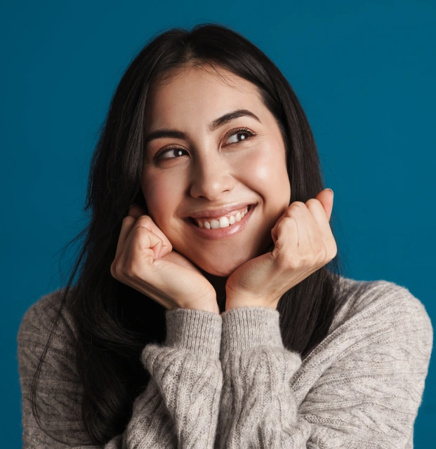 Smiling woman representing Perio Protect treatment for healthier gums